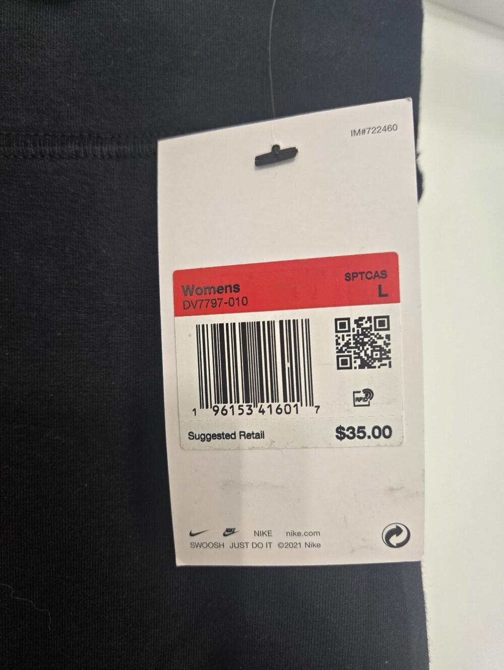 New. Nike Women’s High Rise 8” Bike Shorts Black Size Large - Picture 3 of 5